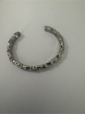 Coach Silver tone  Signature C Open Cuff Bracelet